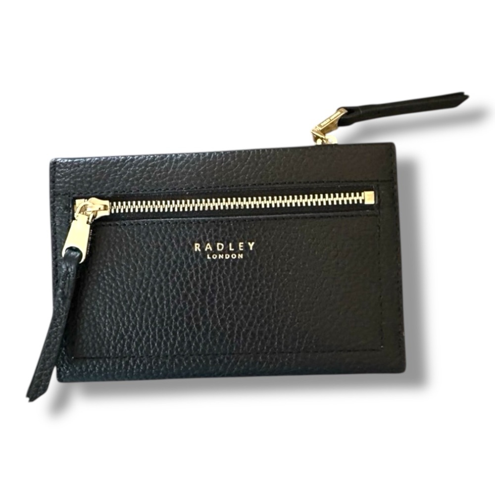 Radley London Sunny Dene Bifold Black Leather Wallet with Gold Accents